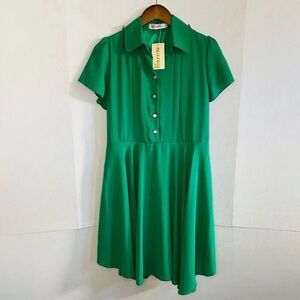 NWT New with Tags Meiefang Size Medium Dress - Green Mini Retro Flare